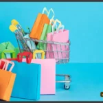 Colorful shopping bags with a light blue background: a picture set as the featured image for the article Sales Promotion Tools