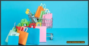 Colorful shopping bags with a light blue background: a picture set as the featured image for the article Sales Promotion Tools